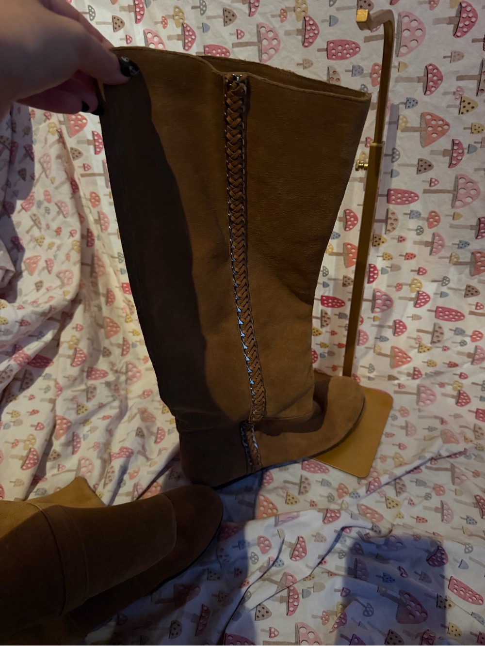 Michael Kors tan Women's Knee-High Braided Accent Boots -